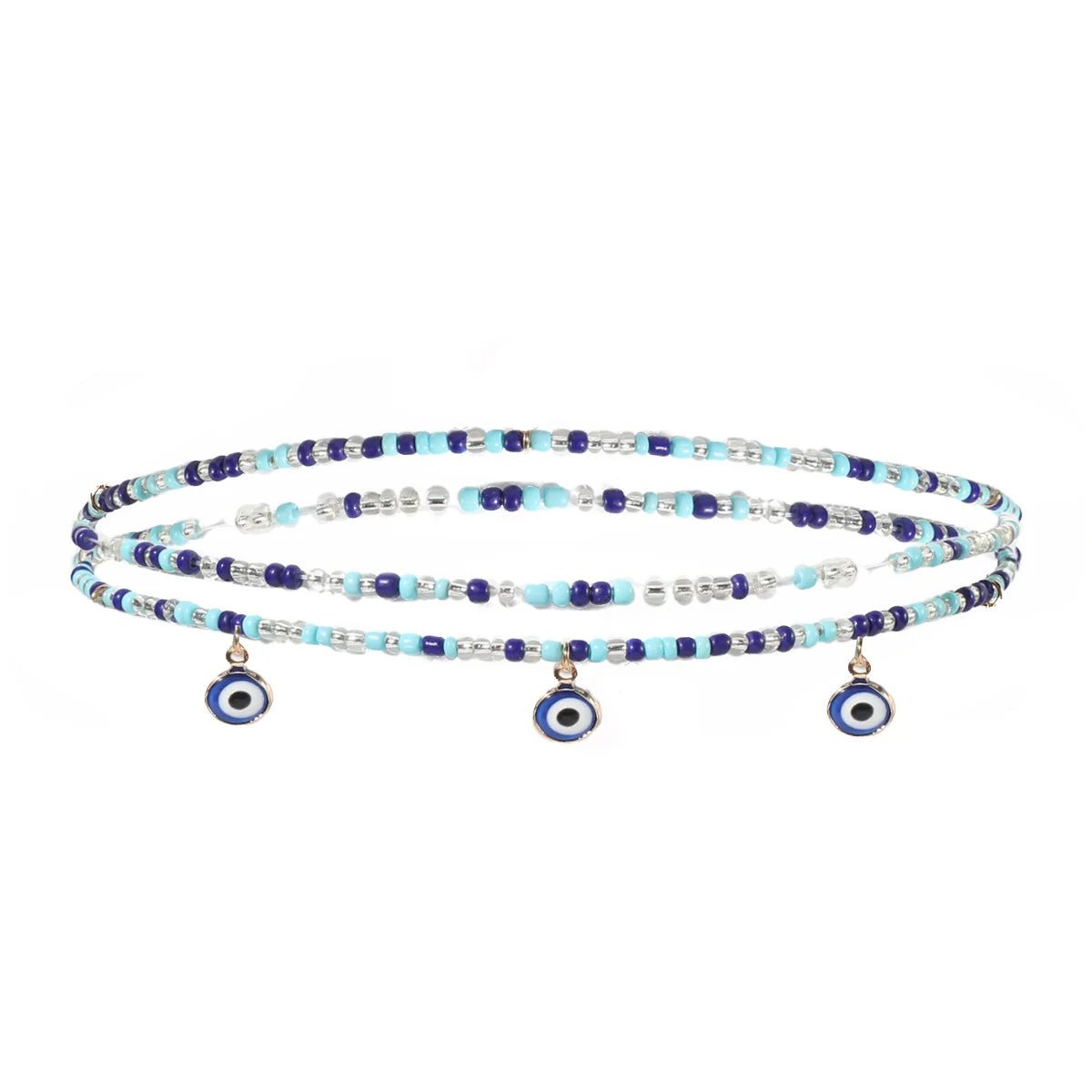 Boho African Belly Chain: Mixed Colors Rice Beads with Heart Shell Star Pendant, Stretch Waist Jewelry - Flexi Africa - Flexi Africa offers Free Delivery Worldwide - Vibrant African traditional clothing showcasing bold prints and intricate designs