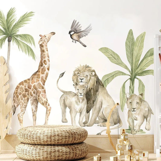 Boho Safari Adventure Watercolor Wall Sticker Set - Free Delivery Worldwide only at Flexi Africa