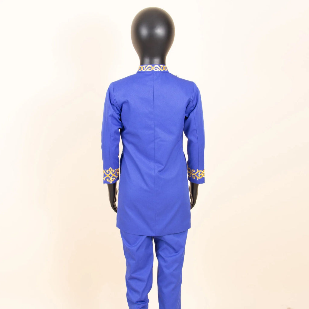 Boys African Dashiki Suit – Bazin Riche Formal Jacket & Pant Set - Free Delivery Worldwide only at Flexi Africa