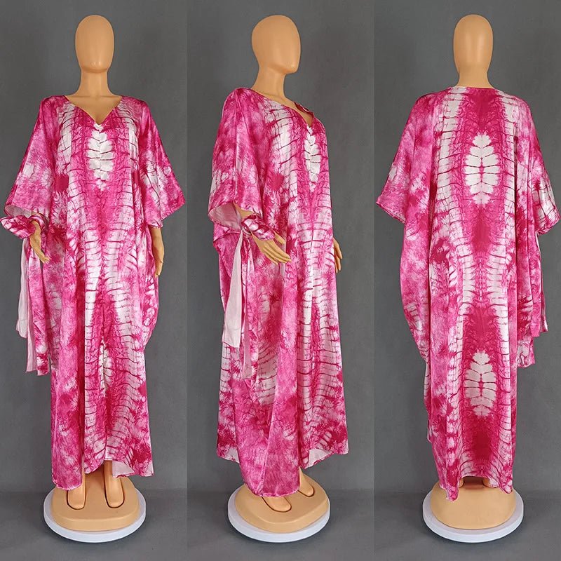 Chic Plus-Size African Dashiki Abaya Maxi Dress: Ankara Inspired Fashion for Spring and Autumn - Flexi Africa - FREE POST