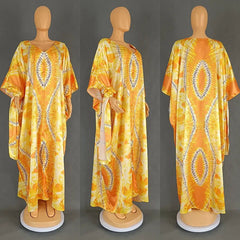 Chic Plus-Size African Dashiki Abaya Maxi Dress: Ankara Inspired Fashion for Spring and Autumn - Flexi Africa - FREE POST