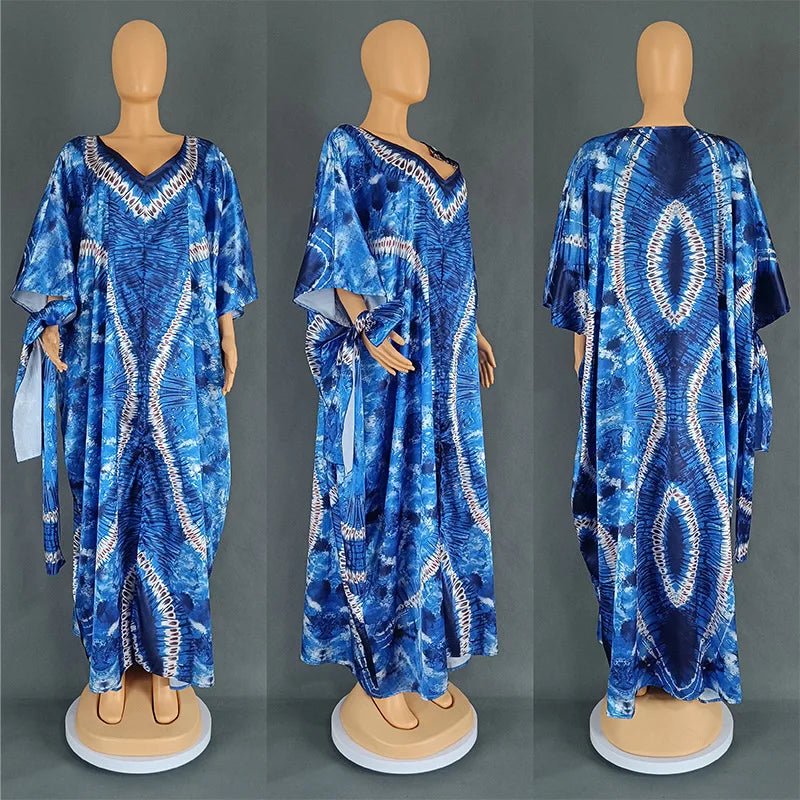 Chic Plus-Size African Dashiki Abaya Maxi Dress: Ankara Inspired Fashion for Spring and Autumn - Flexi Africa - Flexi Africa offers Free Delivery Worldwide - Vibrant African traditional clothing showcasing bold prints and intricate designs
