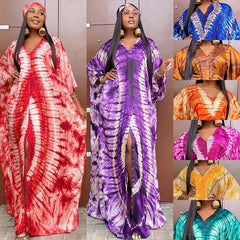 Chic Plus-Size African Dashiki Abaya Maxi Dress: Ankara Inspired Fashion for Spring and Autumn - Flexi Africa - Flexi Africa offers Free Delivery Worldwide - Vibrant African traditional clothing showcasing bold prints and intricate designs