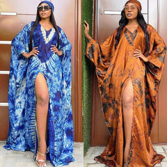 Chic Plus-Size African Dashiki Abaya Maxi Dress: Ankara Inspired Fashion for Spring and Autumn - Flexi Africa - FREE POST