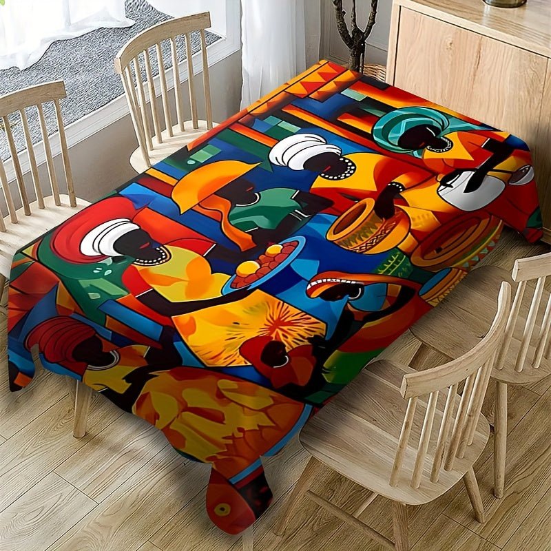 Classic African Print Tablecloth – Waterproof Polyester for Dining, Camping & Event Styling - Free Delivery Worldwide only at Flexi Africa