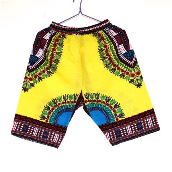 Colorful and Comfy: 100% Cotton African Dashiki Short Pants for Casual and Stylish Wear - Free Delivery Worldwide only