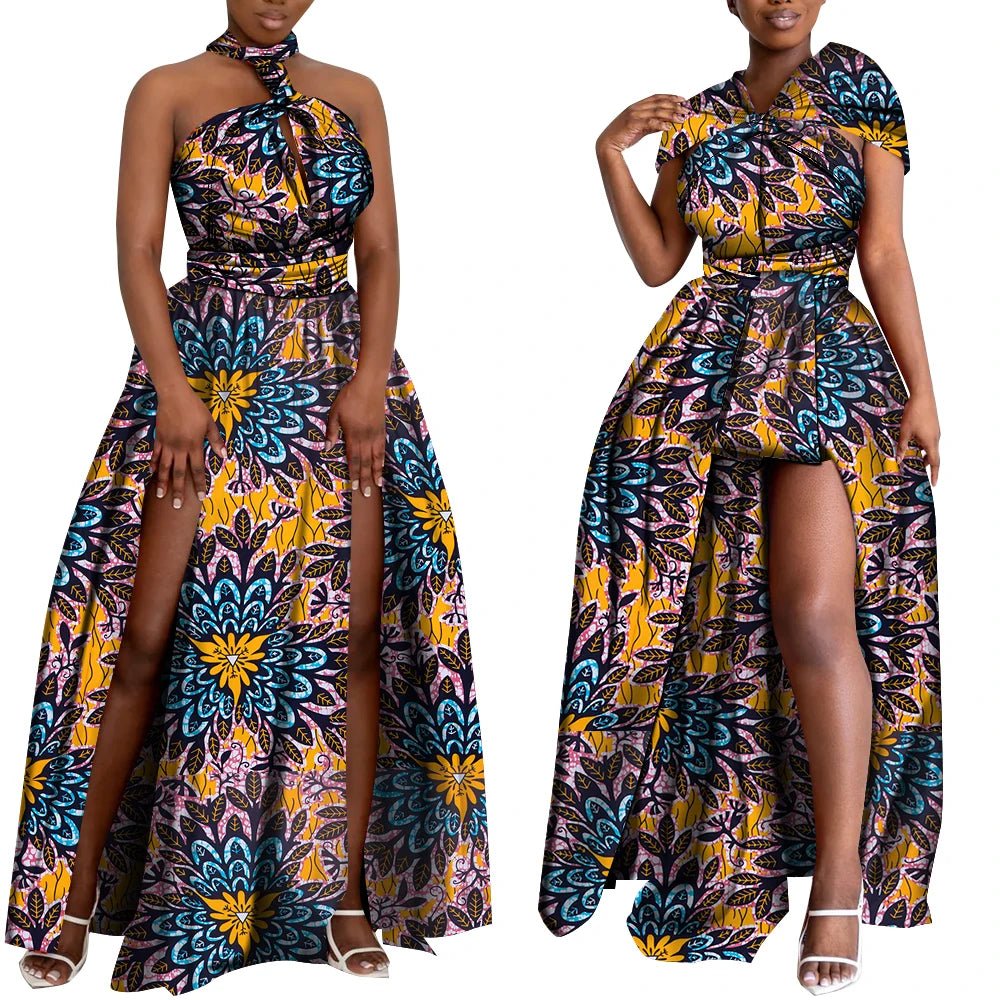 Convertible African Boho Maxi Dress – Multiway Wrap Bandage Style Party & Bridesmaid Gown - Free Delivery Worldwide only at Flexi Africa