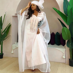 Embroidered African Dress: Stylish Plus Size Floor-Length Dresses for Women - Flexi Africa Free Delivery www.flexiafrica.com