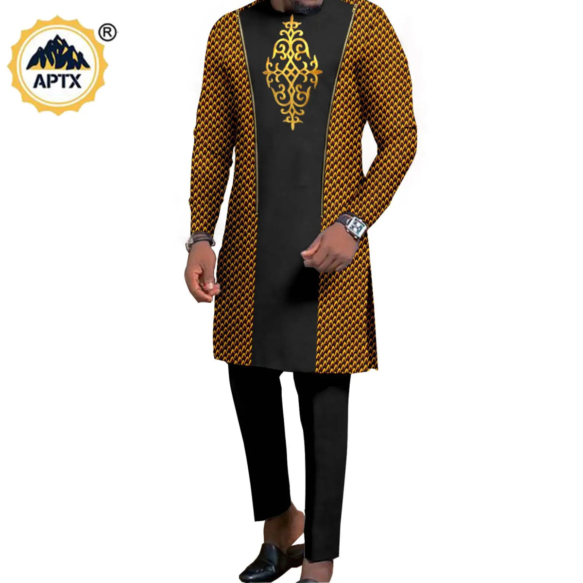 Dashiki African Couple Wedding Set – Women’s Mermaid Dress & Matching Men’s Bazin Riche Shirt and Pants - Free Delivery Worldwide only at Flexi Africa