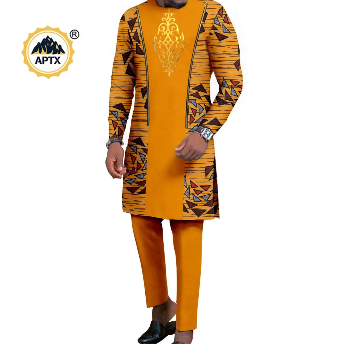Dashiki African Couple Wedding Set – Women’s Mermaid Dress & Matching Men’s Bazin Riche Shirt and Pants - Free Delivery Worldwide only at Flexi Africa