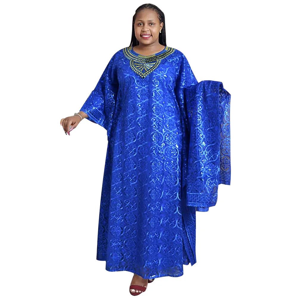 Dashiki African Dresses for Women African Women Long Dress Inner and Headtie African Clothes - Free Delivery Worldwide
