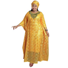 Dashiki African Dresses for Women African Women Long Dress Inner and Headtie African Clothes - Free Delivery Worldwide