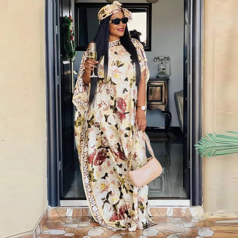 Dress Length:140cm Bust:160cm African Dashiki New Fashion Design long dress oversized Famous Brand Loose For Lady/women - Free Delivery Worldwide only at Flexi Africa