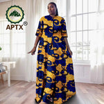 Elegant African Ankara 2 - Piece Set for Women – Floor - Length Dress, Long Coat & Pants Casual Suit - Free Delivery Worldwide only at Flexi Africa