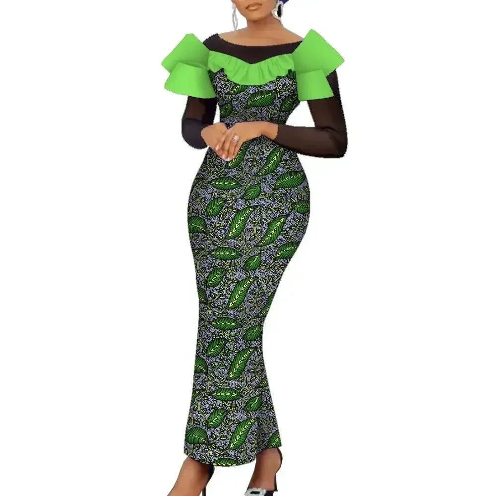Elegant African Ankara Maxi Dress for Women – Traditional Dashiki Style - Free Delivery Worldwide only at Flexi Africa
