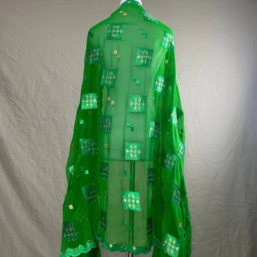 Elegant African Chiffon Hijab for Women – Embroidered Pashmina Shawl Headscarf - Free Delivery Worldwide only at Flexi Africa