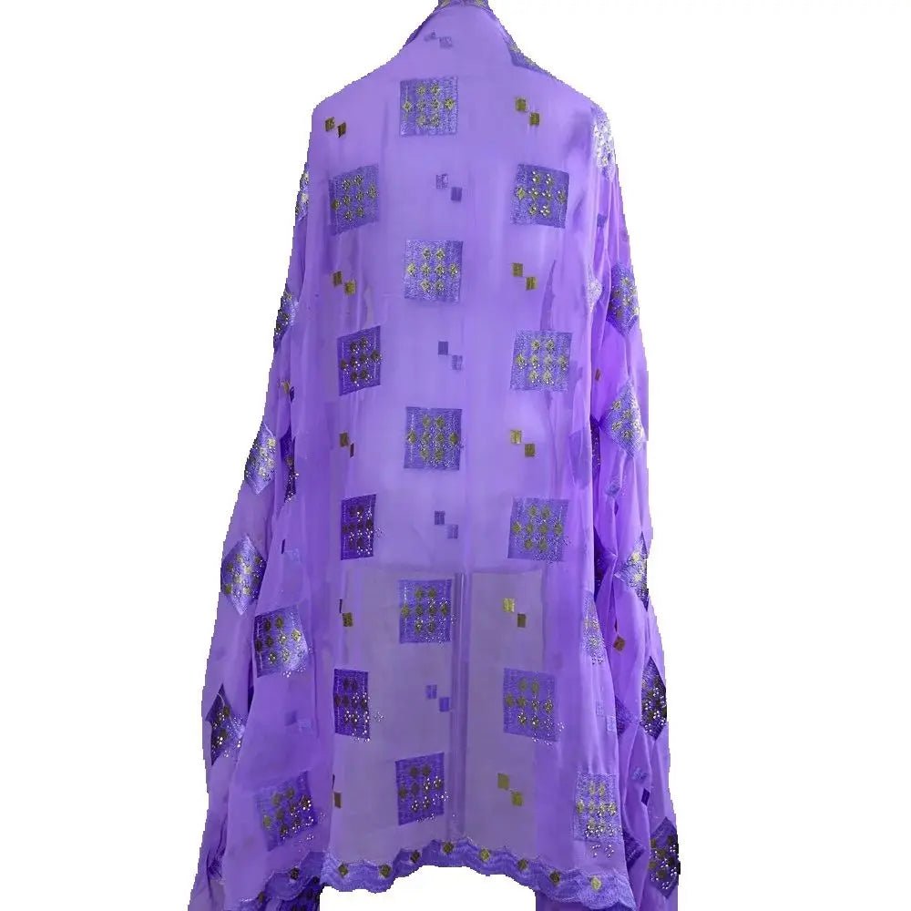Elegant African Chiffon Hijab for Women – Embroidered Pashmina Shawl Headscarf - Free Delivery Worldwide only at Flexi Africa