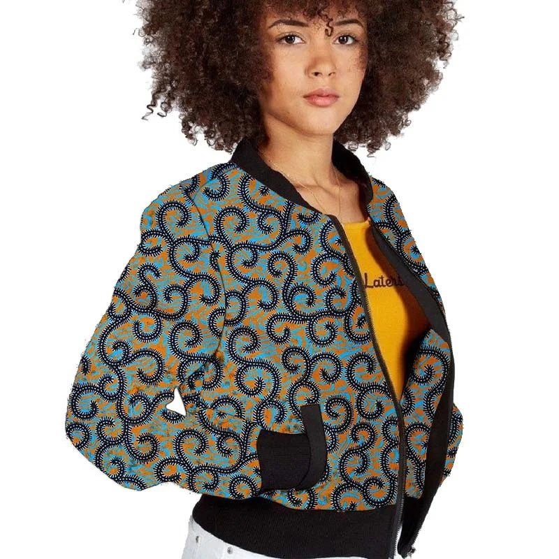 Elegant African-Inspired Women's Bomber Jacket: Colorful Statement Piece for Stylish Comfort - Flexi Africa - Flexi Africa offers Free Delivery Worldwide - Vibrant African traditional clothing showcasing bold prints and intricate designs