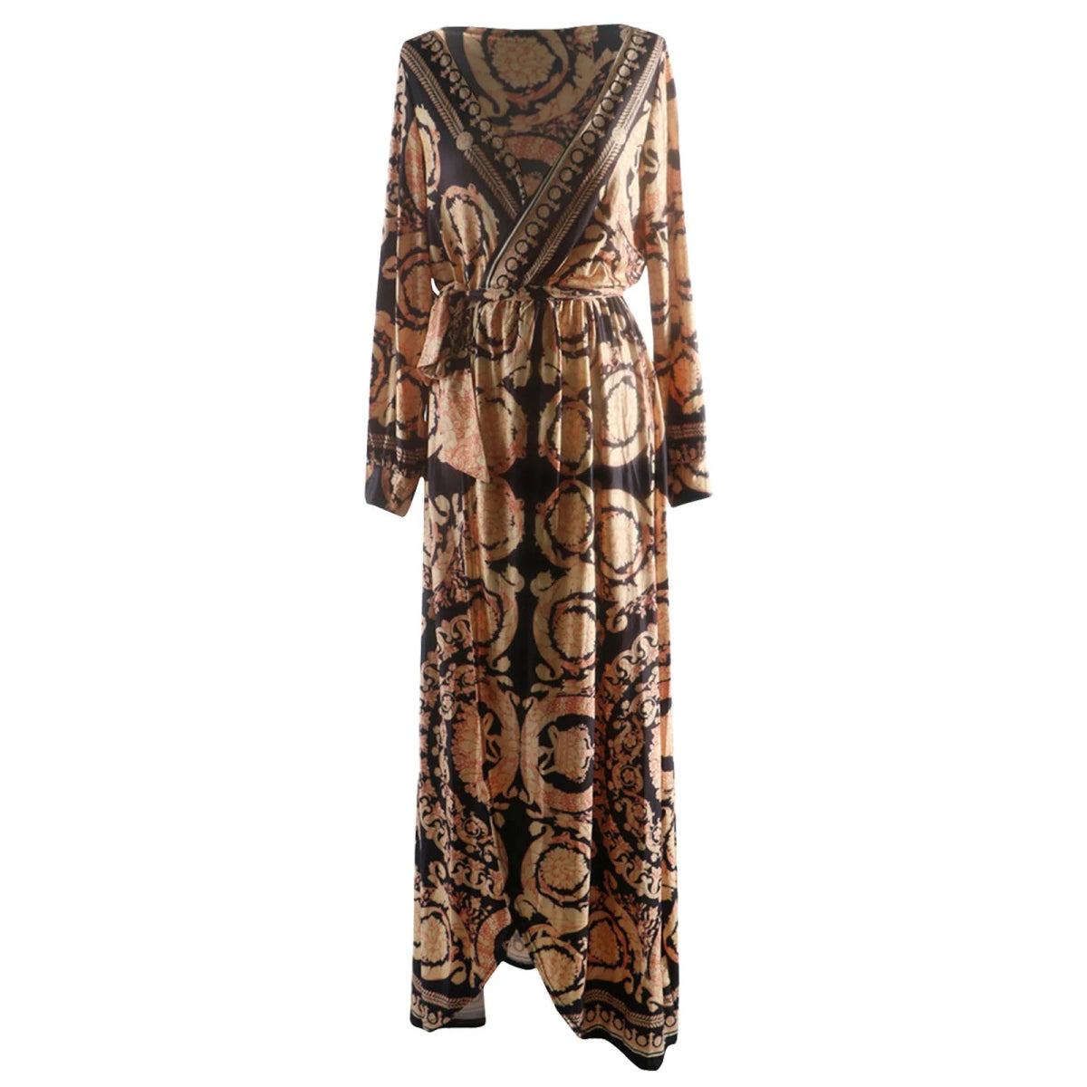 Elegant African Print Long Dress for Women – Sexy Vintage Party Fashion - Free Delivery Worldwide only at Flexi Africa