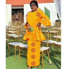 Elegant Bazin Rich Dresses for African Women - Traditional Brocade Clothing - Free Delivery Worldwide only at Flexi Africa