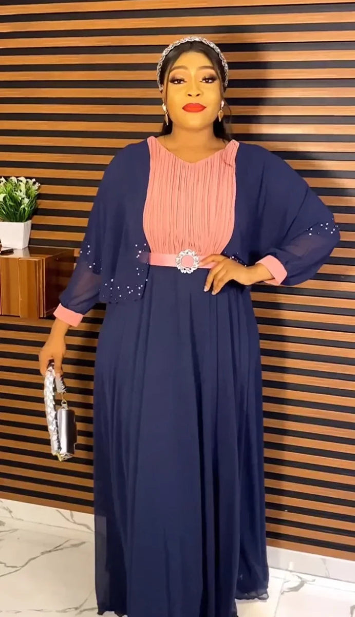 Elegant Dashiki Maxi Dress – Traditional African Long Sleeve Summer Dress for Women - Free Delivery Worldwide only at Flexi Africa