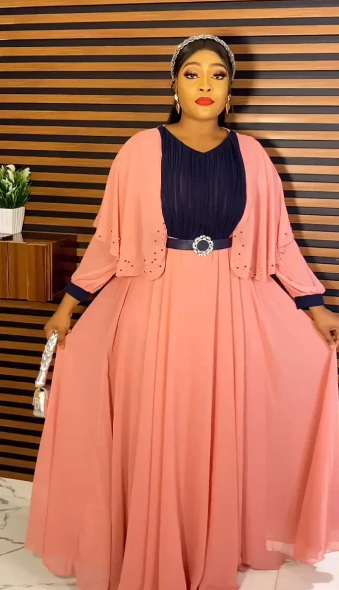 Elegant Dashiki Maxi Dress – Traditional African Long Sleeve Summer Dress for Women - Free Delivery Worldwide only at Flexi Africa