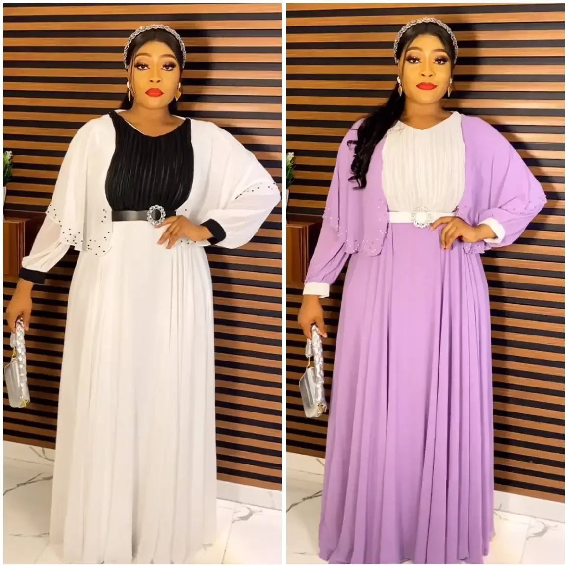 Elegant Dashiki Maxi Dress – Traditional African Long Sleeve Summer Dress for Women - Free Delivery Worldwide only at Flexi Africa