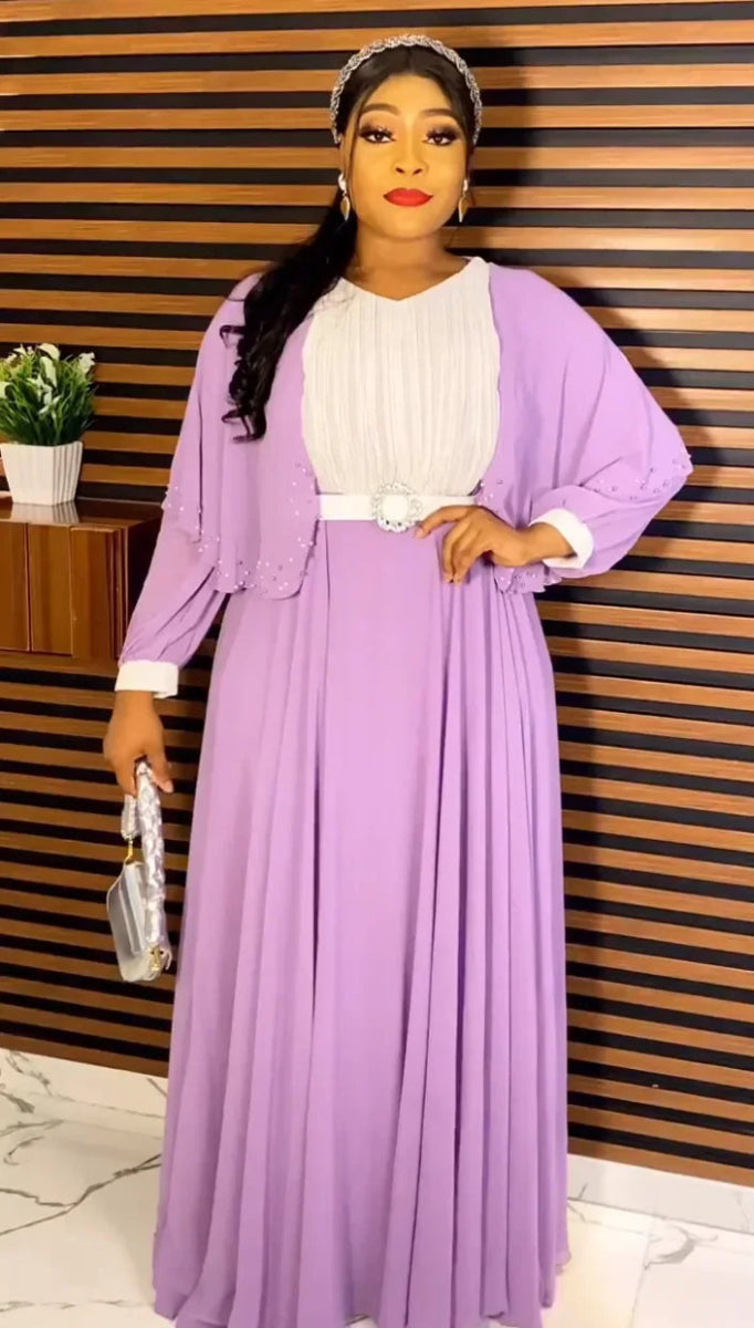 Elegant Dashiki Maxi Dress – Traditional African Long Sleeve Summer Dress for Women - Free Delivery Worldwide only at Flexi Africa