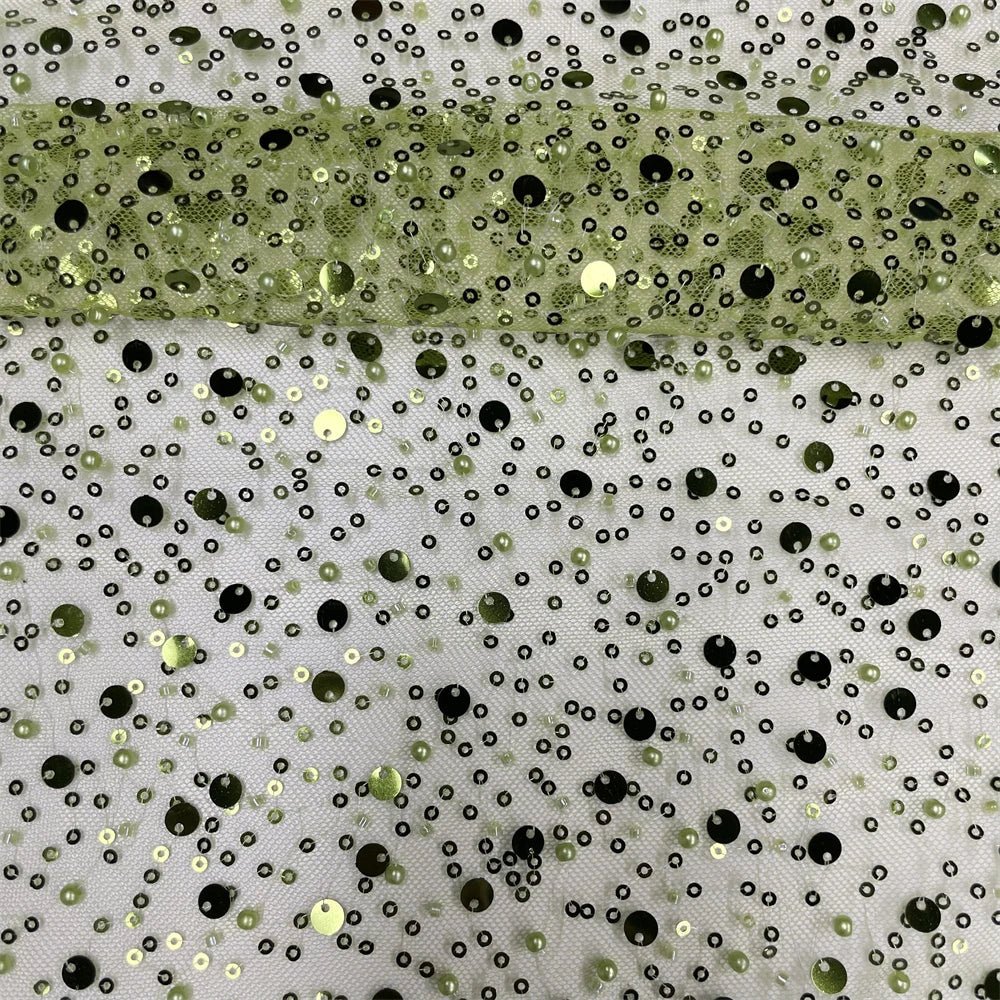 Elegant Lace Fabric – French Tulle Net with Sequins for Bridal and Special Occasion Gowns - Free Delivery Worldwide only at Flexi Africa