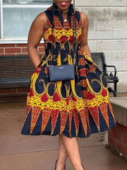 Get the best of both worlds with our Printed Color Clash Dresses. Versatile and stylish, perfect for casual or resort wear.