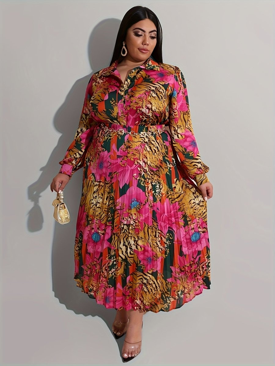 Elegant Plus - Size 2PC Outfit – Long - Sleeve Top & Skirt Set for Women - Free Delivery Worldwide only at Flexi Africa
