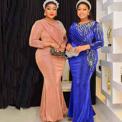 Elegant Plus Size African Evening Gowns Long Dresses for Weddings and Parties Clothing Details - Flexi Africa