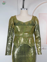 Elegant Plus Size African Party Dress – Dashiki Sequin Wedding Maxi Gown - Free Delivery Worldwide only at Flexi Africa