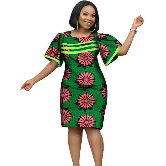 Elegant Plus Size Kanga Dress for Women - Wear in African Style - Free Delivery Worldwide only at Flexi Africa