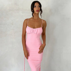 Elegant Summer Charm: Backless Maxi Dress for Women's Birthday and Party Celebrations - Flexi Africa - www.flexiafrica.com