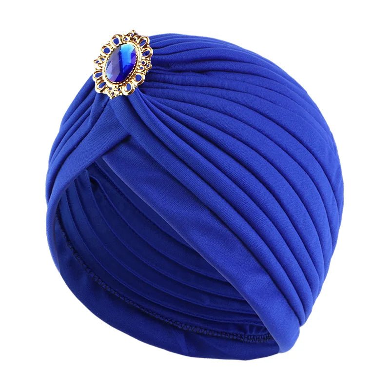 Elegant Women's Rhinestone Pleated Turban Hat - Free Delivery Worldwide only at Flexi Africa