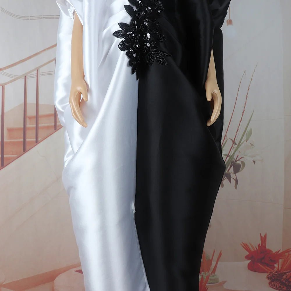 Fashion boubou africain femme Color blocking african dress Embroidery decoration africa clothing - Free Delivery Worldwide only at Flexi Africa