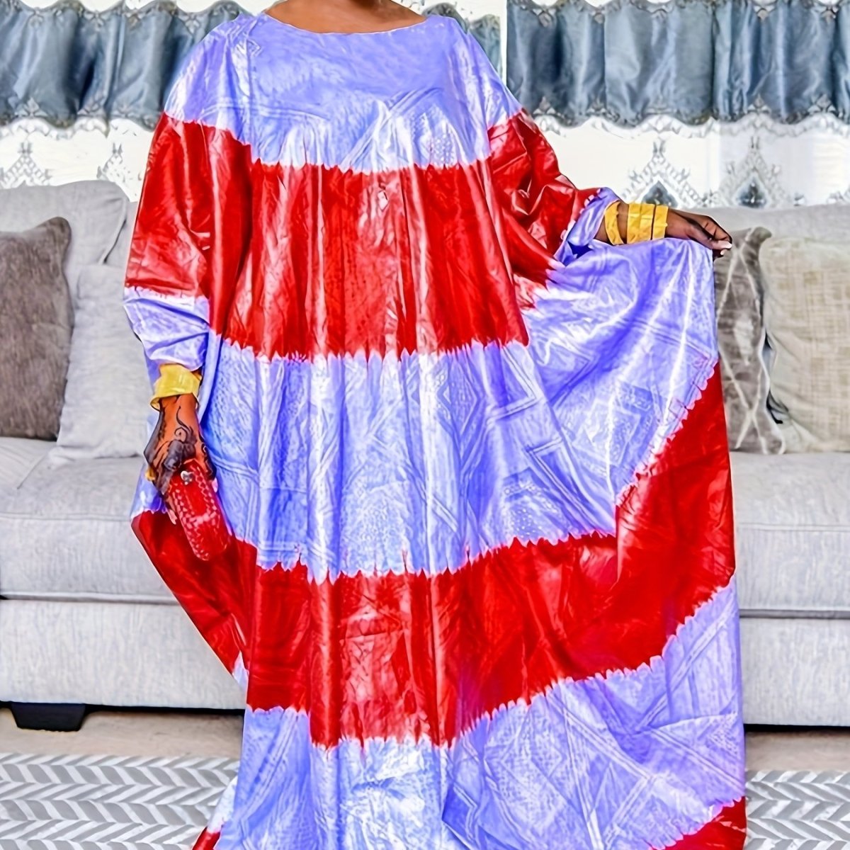 African Traditional Dashiki Riche Wedding Dress Robe With Tassel Shawl Clothing - Free Delivery only at Flexi Africa