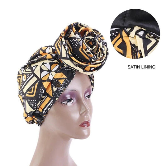 Floral Dashiki Stretch Bandana: Vibrant African Print Headwrap for Women's Party Turban and Hair Accessory Needs - Free Delivery Worldwide only at Flexi Africa