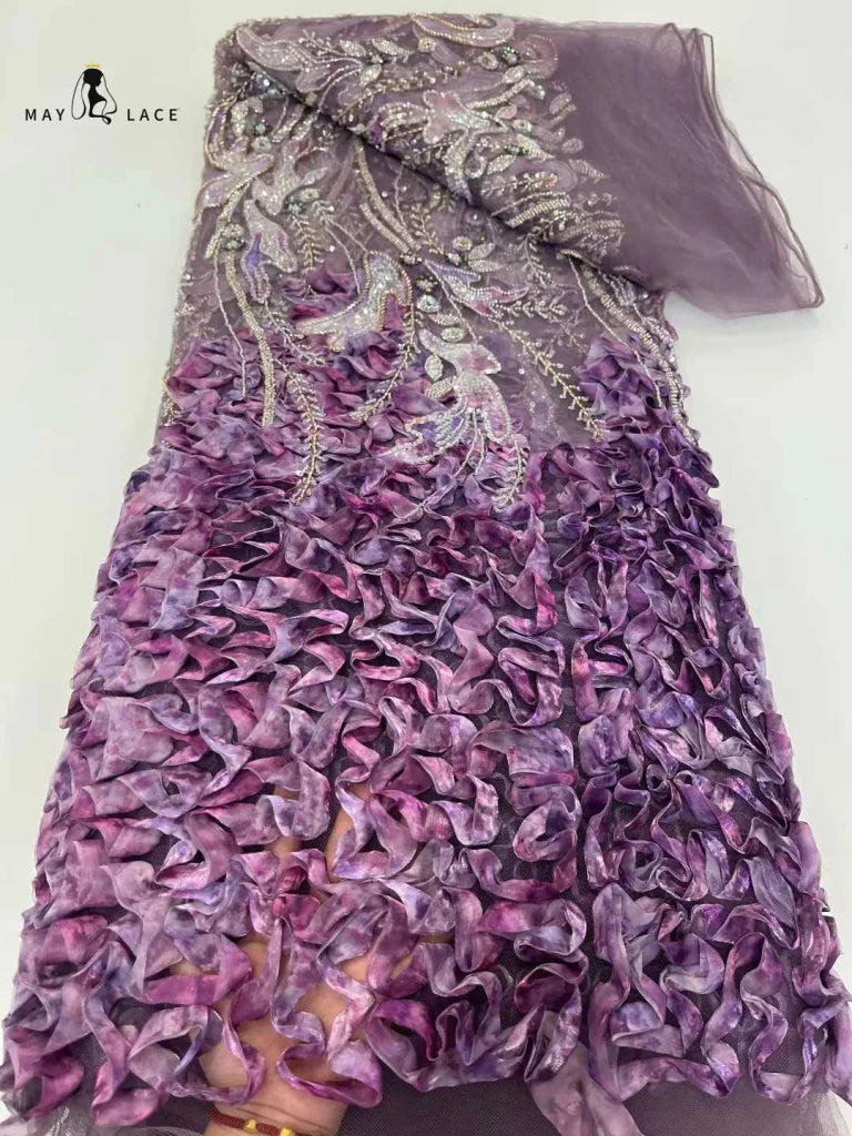 Flower Fabric Nigerian African Fabric for Couture Sewing – Wedding, Evening & Prom Dress - Free Delivery Worldwide only at Flexi Africa