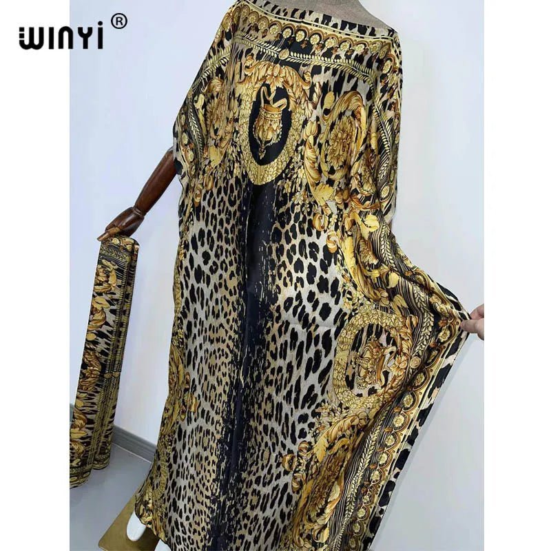 Holiday Party Chic: Elegant Oversized Kaftan with African Print - Fashionable Dress for Women/Ladies - Free Delivery