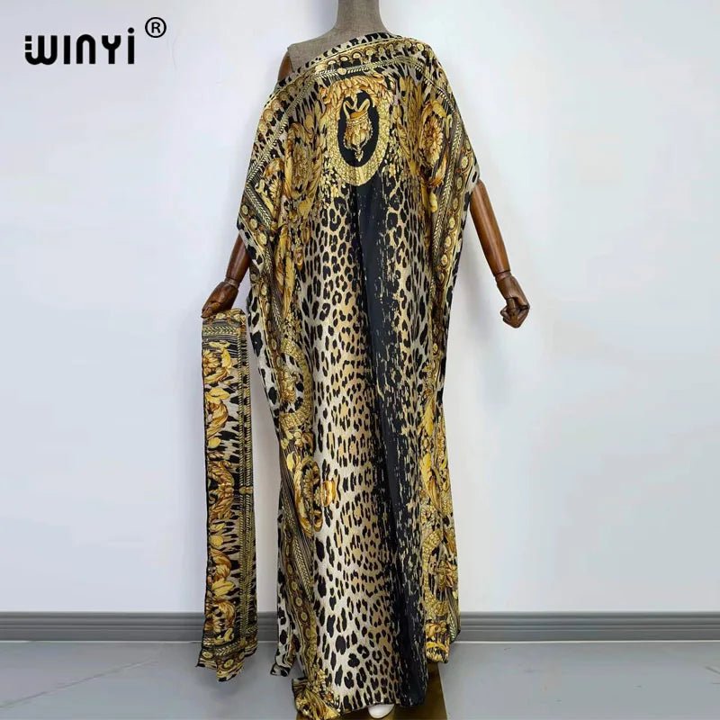 Holiday Party Chic: Elegant Oversized Kaftan with African Print - Fashionable Dress for Women/Ladies - Free Delivery Worldwide only at Flexi Africa