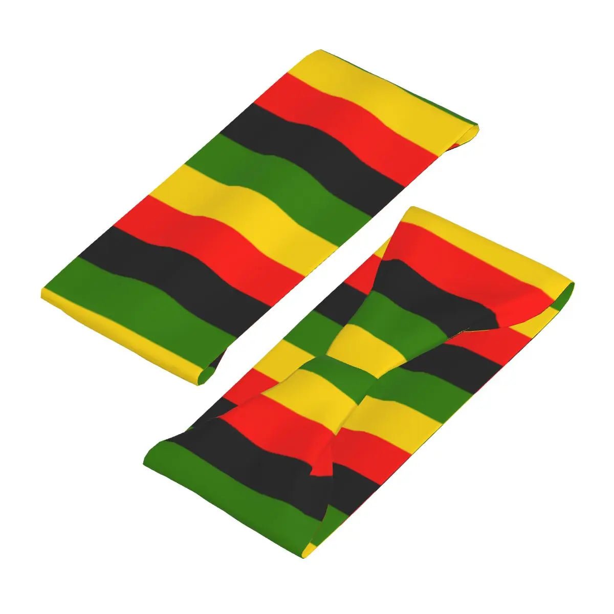 Jamaica Flag Stripe Headwrap - Stylish Headband for Sports - Flexi Africa - Flexi Africa offers Free Delivery Worldwide - Vibrant African traditional clothing showcasing bold prints and intricate designs