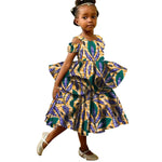 Kids African Print Princess Dress – Sleeveless Ankara Casual Mini Dress for Girls - Free Delivery Worldwide only at Flexi Africa