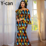 Luxury African Ankara Print Dress – Elegant Slim Fit Gown for Women’s Birthday, Wedding, and Party Events