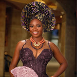 Luxury African Auto Gele Headwrap – High - Quality Wedding & Party Turban for Women - Free Delivery Worldwide only at Flexi Africa