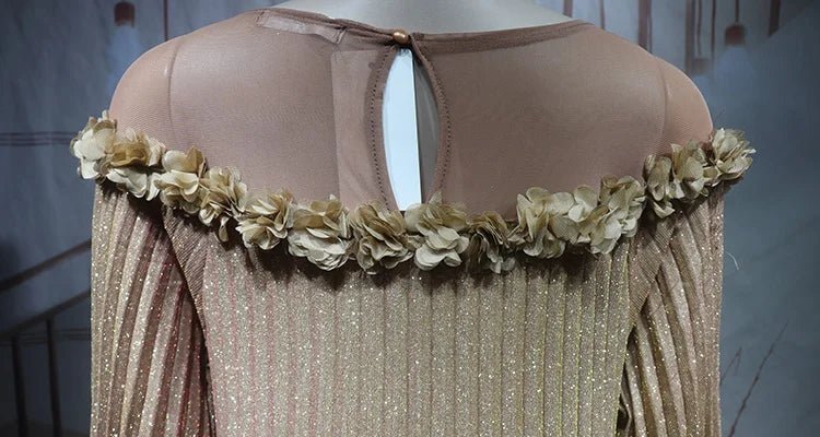 Luxury African Boubou Dress for Women – Classical Elegance Rhodochrosite Design with Folded Pleats - Free Delivery Worldwide only at Flexi Africa