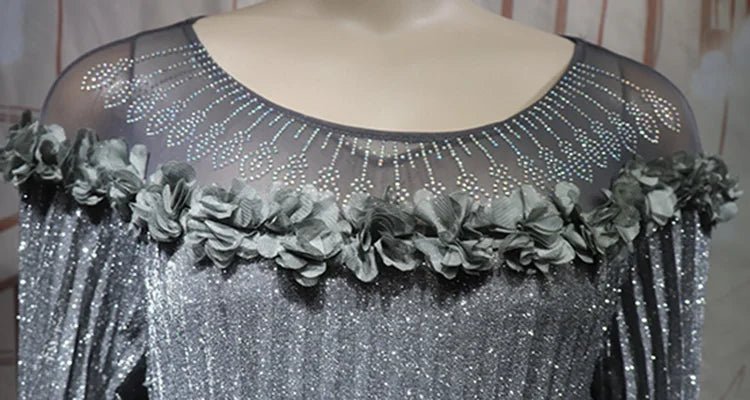 Luxury African Boubou Dress for Women – Classical Elegance Rhodochrosite Design with Folded Pleats - Free Delivery Worldwide only at Flexi Africa