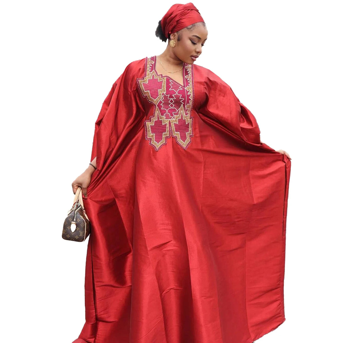 Luxury African Boubou Dress for Women – Rich Embroidery & Elegant Design - Free Delivery Worldwide only at Flexi Africa