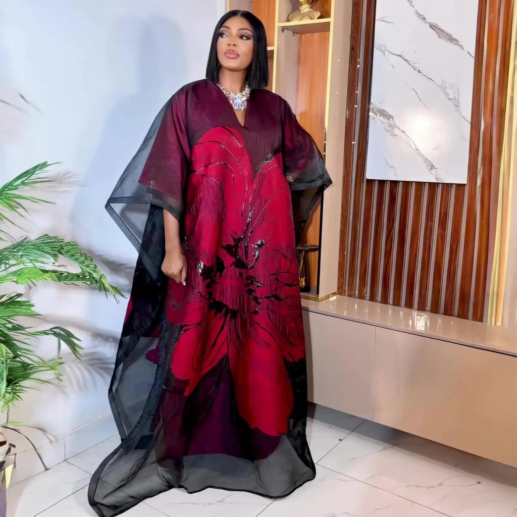 Luxury African Embroidered 2PC Outfit for Women – Elegant Party & Event Wear - Free Delivery Worldwide only at Flexi Africa